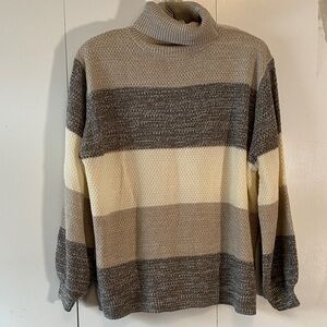 Zenana Outfitters Women’s Turtleneck Sweater - Gray, Cream, Tan